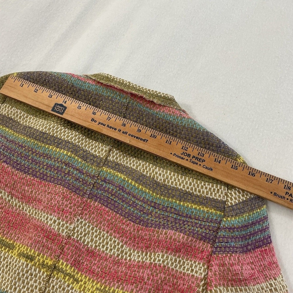 Akris Linen Blend Pastel Stripe 2 pc Suit Jacket Skirt Classic Chic Swiss Artsy - Picture 16 of 16